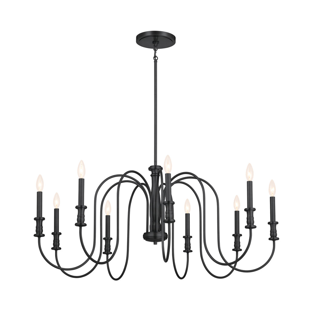 KICHLER 52471BK Karthe 42" 9 Light Chandelier Black