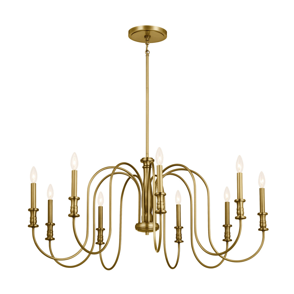 KICHLER 52471NBR Karthe 42" 9 Light Chandelier Natural Brass