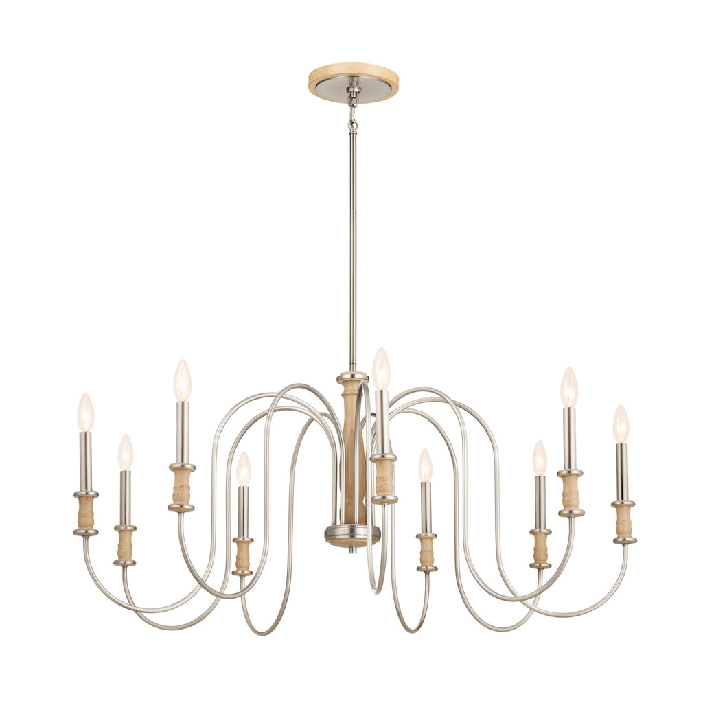 KICHLER 52471NI Karthe 42" 9 Light Chandelier Brushed Nickel