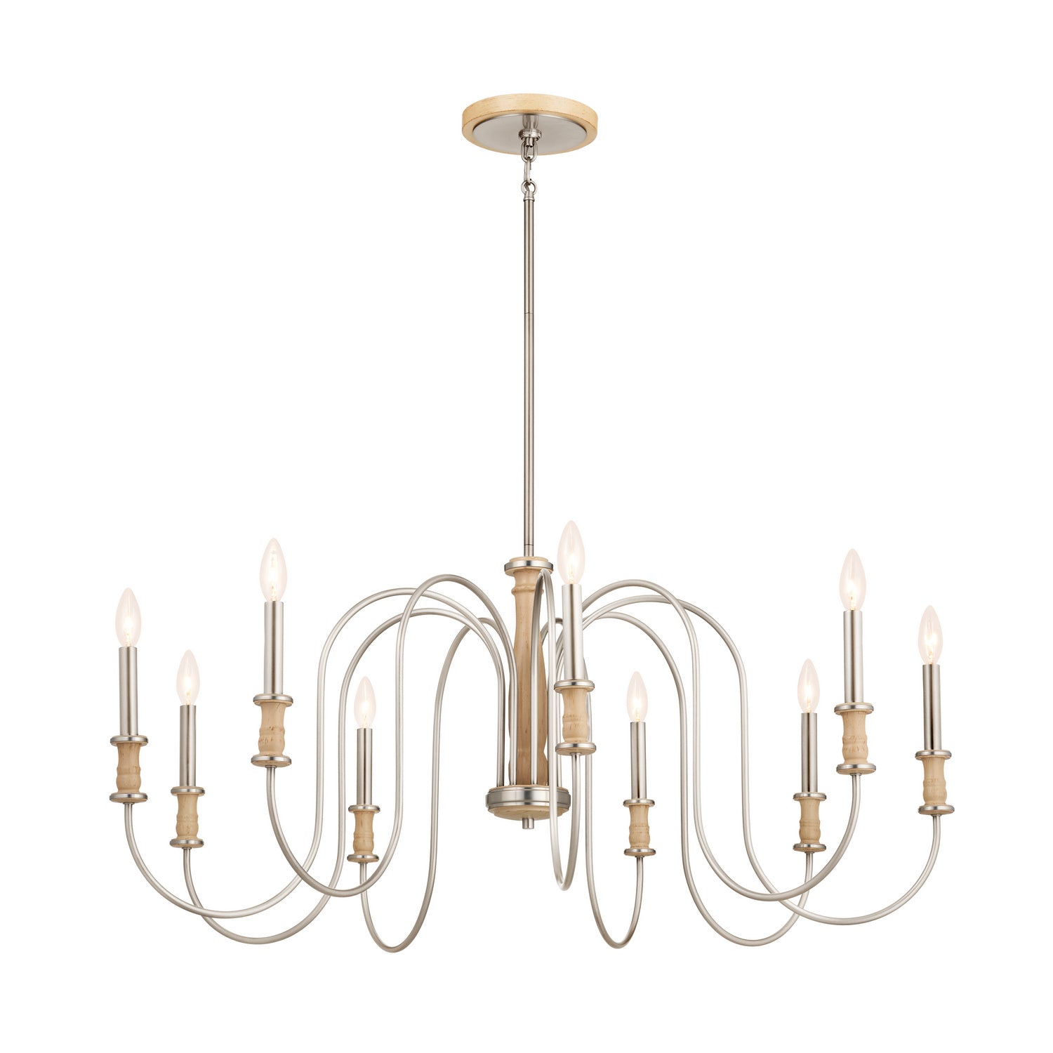 KICHLER 52471NI Karthe 42" 9 Light Chandelier Brushed Nickel