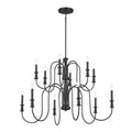KICHLER 52472BK Karthe 42" 12 Light Chandelier Black