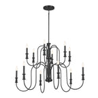 KICHLER 52472BK Karthe 42" 12 Light Chandelier Black