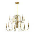 KICHLER 52472NBR Karthe 42" 12 Light Chandelier Natural Brass