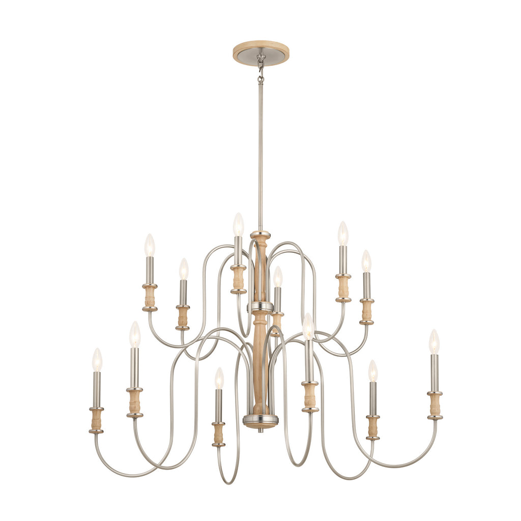 KICHLER 52472NI Karthe 42" 12 Light Chandelier Brushed Nickel