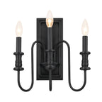 KICHLER 52473BK Karthe 14" 3 Light Wall Sconce Black