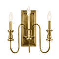 KICHLER 52473NBR Karthe 14" 3 Light Wall Sconce Natural Brass