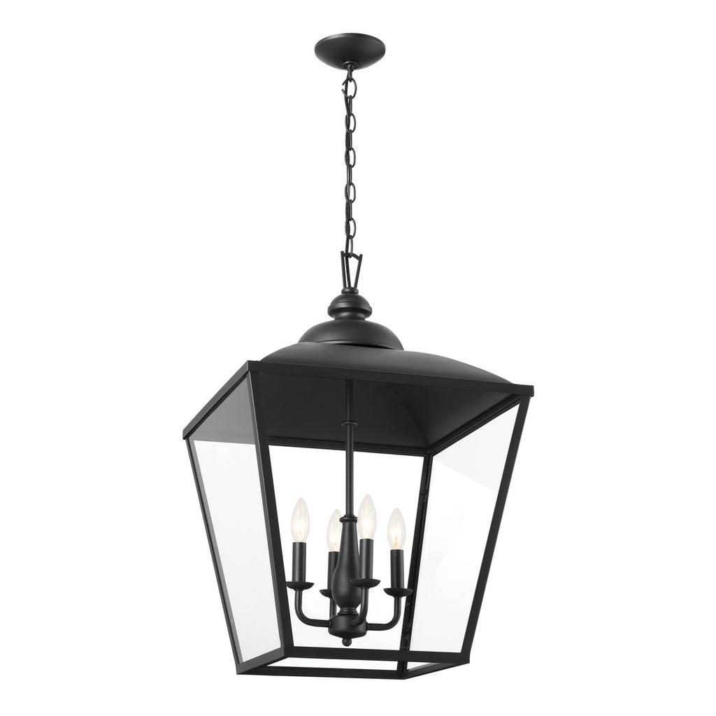 KICHLER 52475BKT Gentle Hill 27.5" 4 Light Foyer Pendant Textured Black