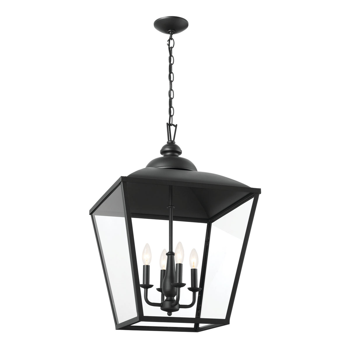 KICHLER 52475BKT Gentle Hill 27.5" 4 Light Foyer Pendant Textured Black