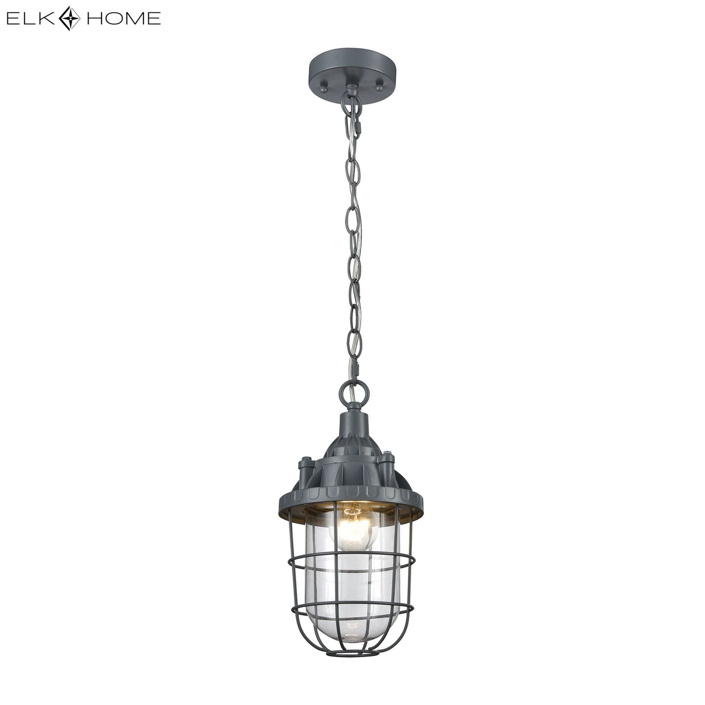 ELK STUDIO 1223-004 Steel Trap 6'' Wide 1-Light Mini Pendant - Gray