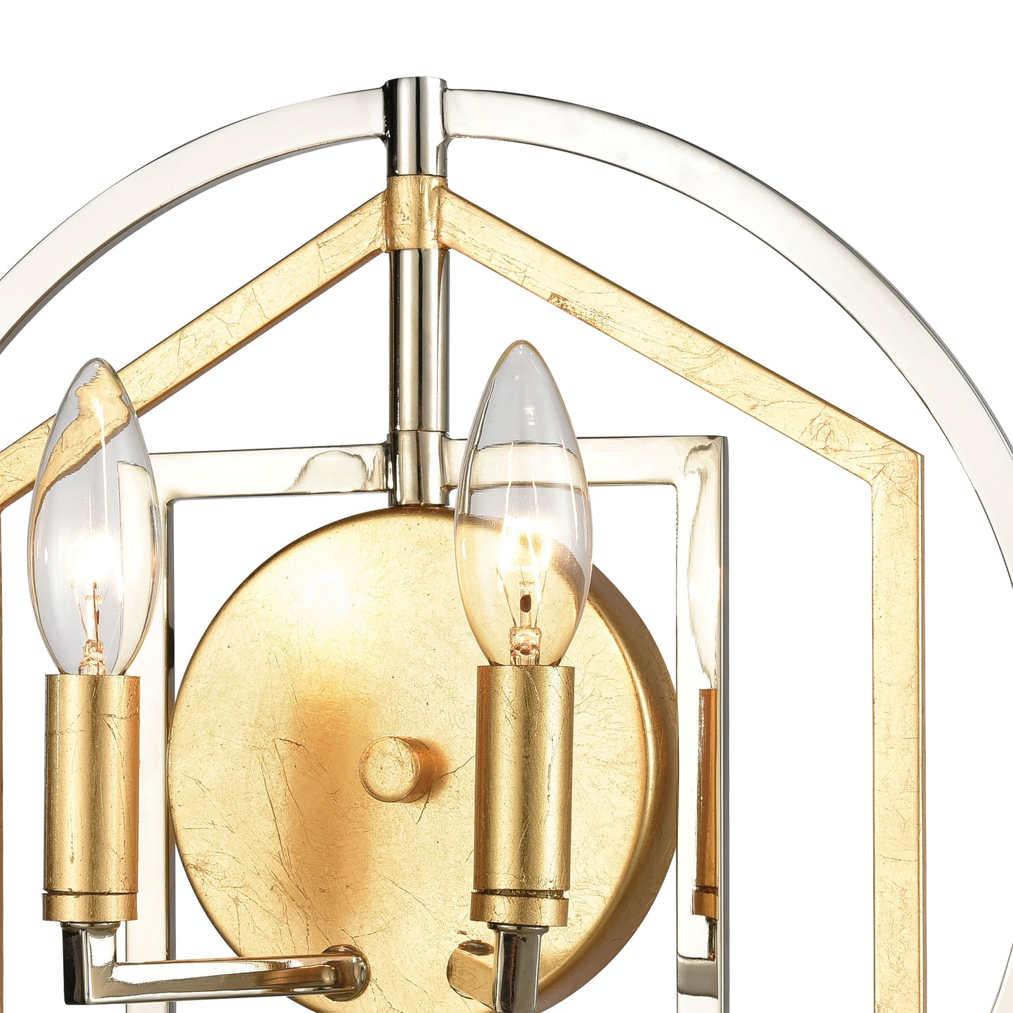 ELK SHOWROOM 12260/2 Geosphere 13'' High 2-Light Sconce - Polished Nickel