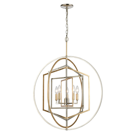 ELK SHOWROOM 12263/5 Geosphere 27'' Wide 5-Light Chandelier - Polished Nickel