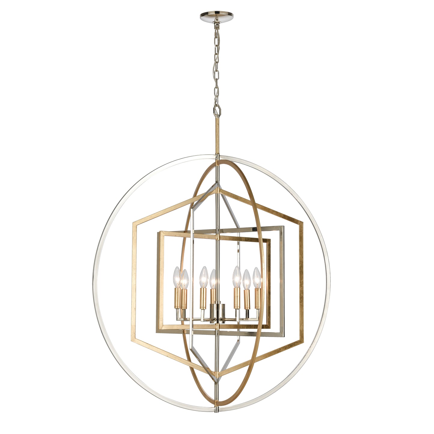 ELK SHOWROOM 12264/7 Geosphere 36'' Wide 7-Light Chandelier - Polished Nickel