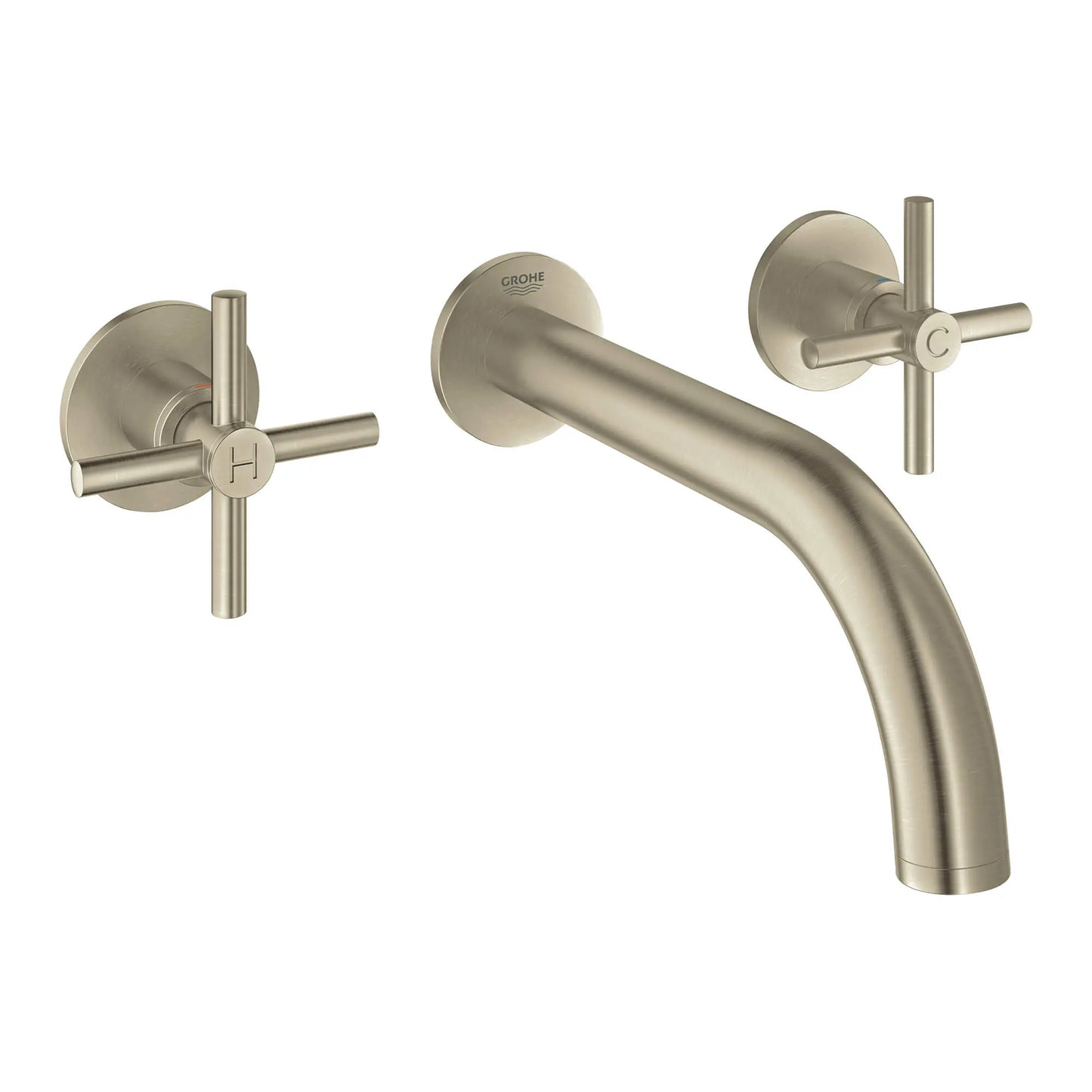 GROHE 18026EN3 Atrio New Cross Handles (Pair) - Brushed Nickel