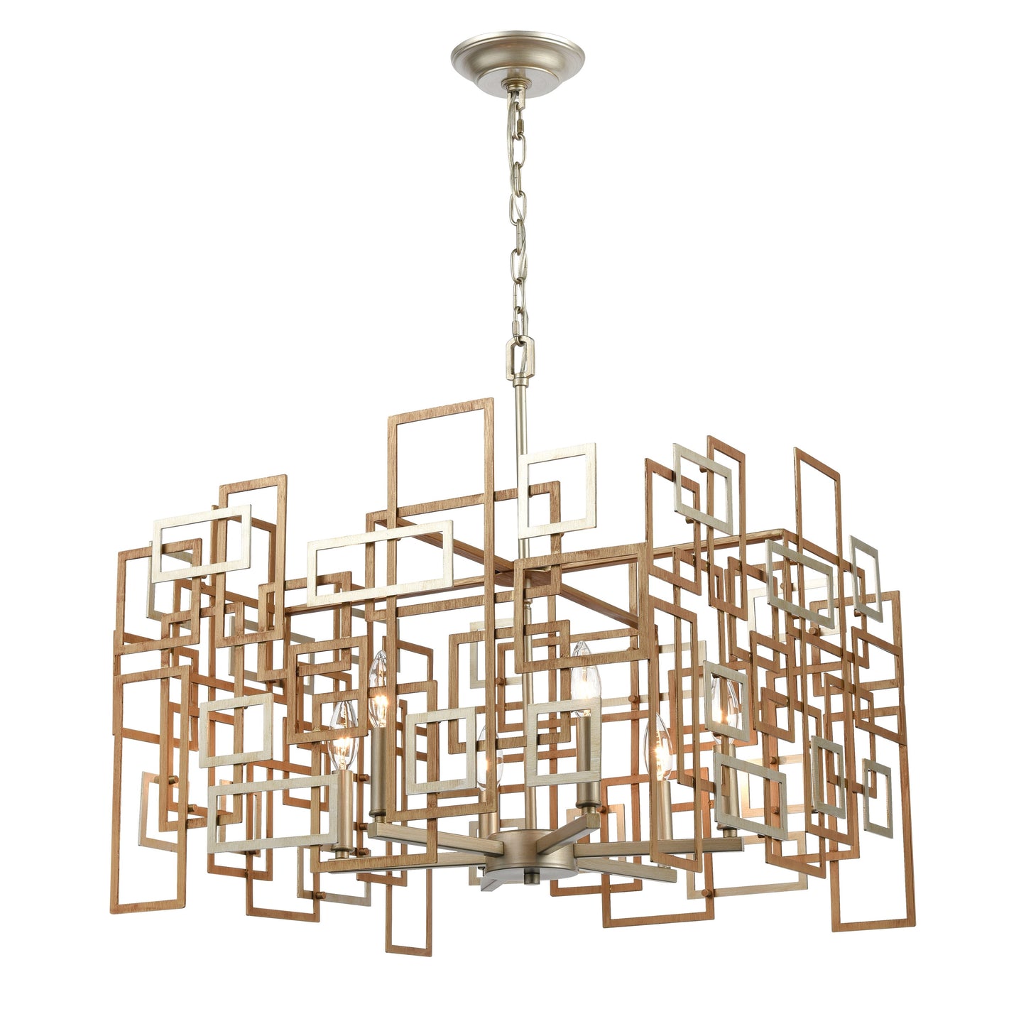 ELK SHOWROOM 12305/6 Gridlock 23'' Wide 6-Light Chandelier - Matte Gold