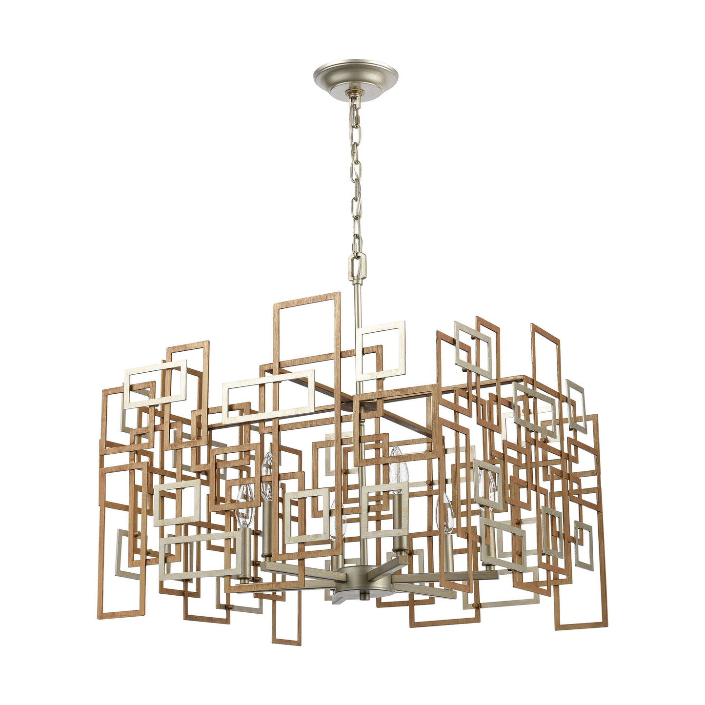 ELK SHOWROOM 12305/6 Gridlock 23'' Wide 6-Light Chandelier - Matte Gold