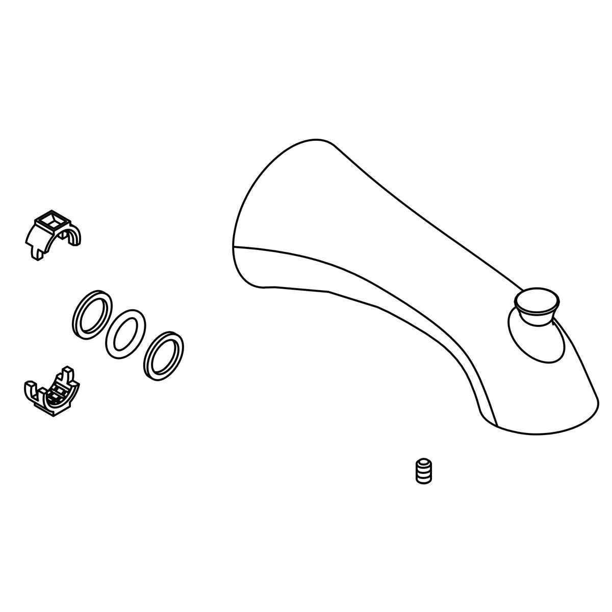 KOHLER Tub Spout Assembly - Polished Chrome, K-1231514-CP