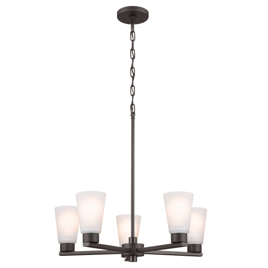 KICHLER 52436OZ Stamos Chandelier 5 Light - Olde Bronze