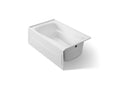KOHLER K-1239-GHRA-0 Mariposa 60" X 36" Alcove Heated Bubblemassage Air Bath, Right Drain - White