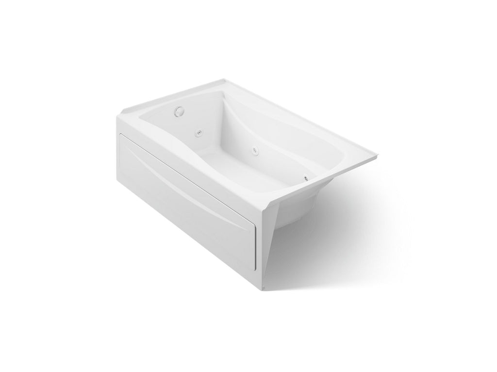 KOHLER K-1239-HL-0 Mariposa 60" X 36" Alcove Heated Whirlpool, Left Drain - White