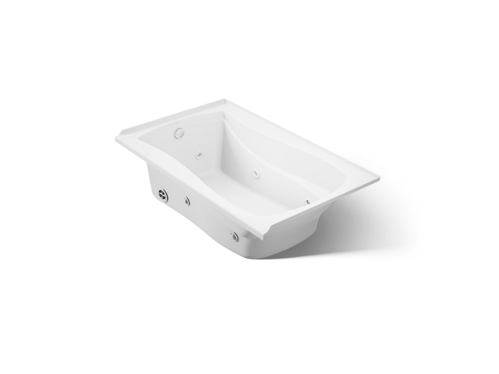 KOHLER K-1239-L-0 Mariposa 60" X 36" Alcove Whirlpool, Left Drain - White
