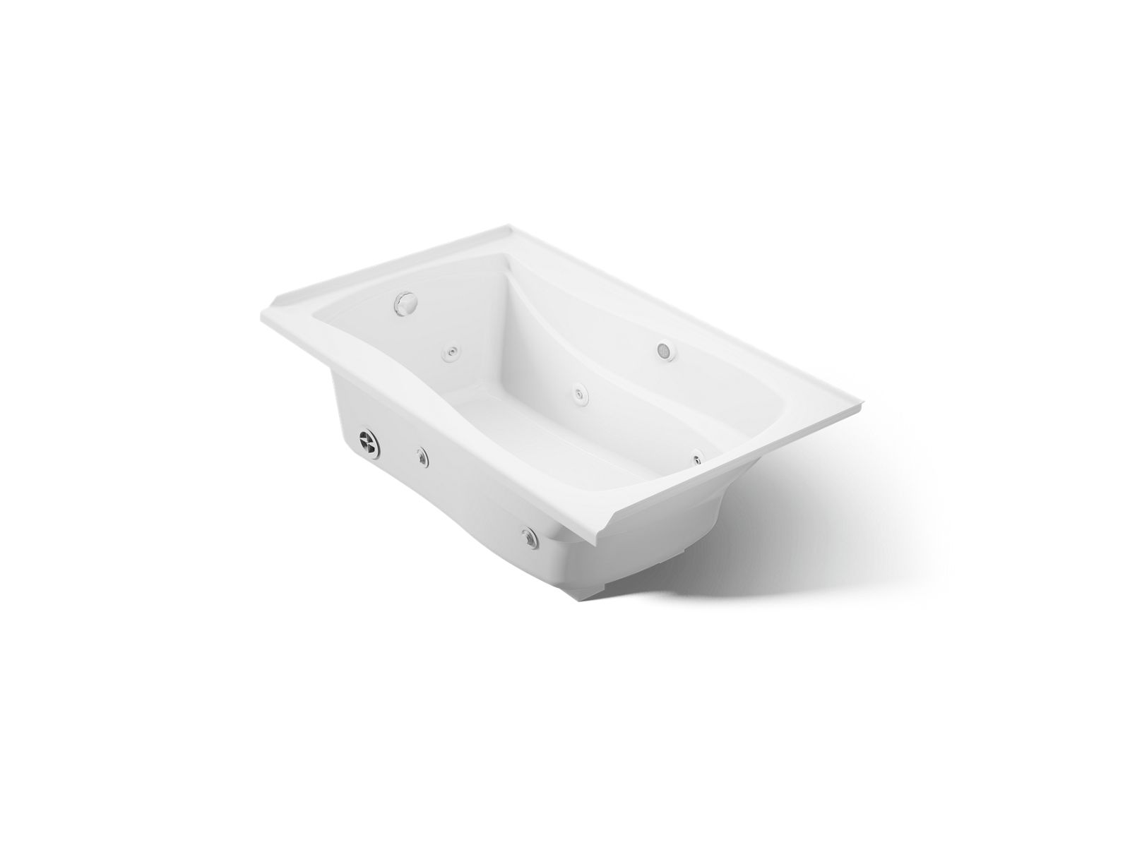 KOHLER K-1239-LW-0 Mariposa 60" X 36" Alcove Whirlpool Bath With Bask Heated Surface, Left Drain - White