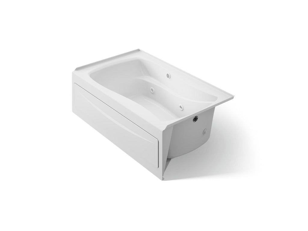 KOHLER K-1239-RAW-0 Mariposa 60" X 36" Alcove Whirlpool Bath Bask Heated Surface, Right Drain - White