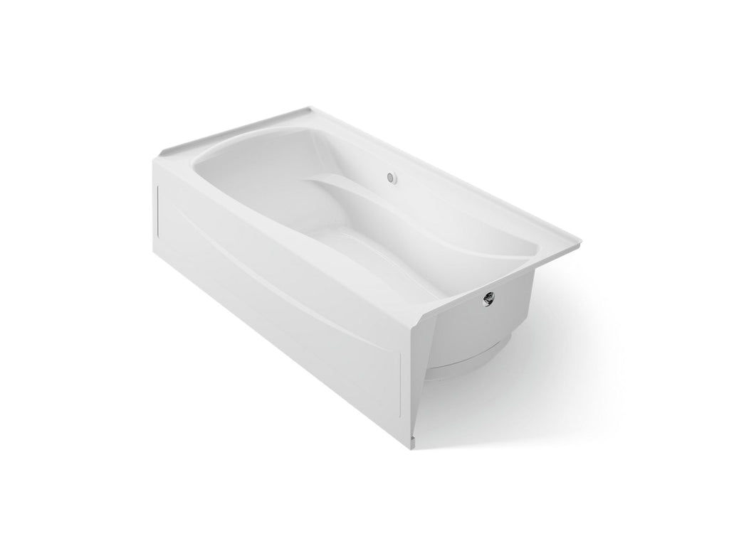KOHLER K-1257-GHRAW-0 Mariposa 72" X 36" Alcove Heated Bubblemassage Air Bath With Bask Heated Surface, Right Drain - White