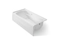 KOHLER K-1257-GHRAW-0 Mariposa 72" X 36" Alcove Heated Bubblemassage Air Bath With Bask Heated Surface, Right Drain - White