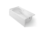 KOHLER K-1257-GHRAW-0 Mariposa 72" X 36" Alcove Heated Bubblemassage Air Bath With Bask Heated Surface, Right Drain - White