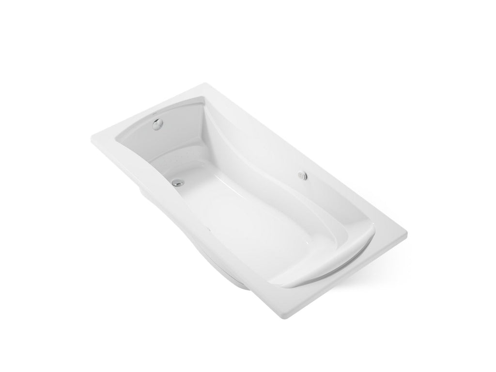 KOHLER K-1257-GHW-0 Mariposa 72-1/4" X 36-1/4" Drop-In Heated Bubblemassage Air Bath With Bask Heated Surface - White