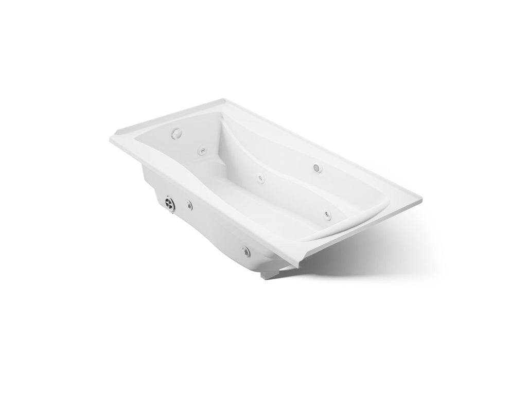 KOHLER K-1257-LW-0 Mariposa 72" X 36" Alcove Whirlpool Bath With Bask Heated Surface, Left Drain - White