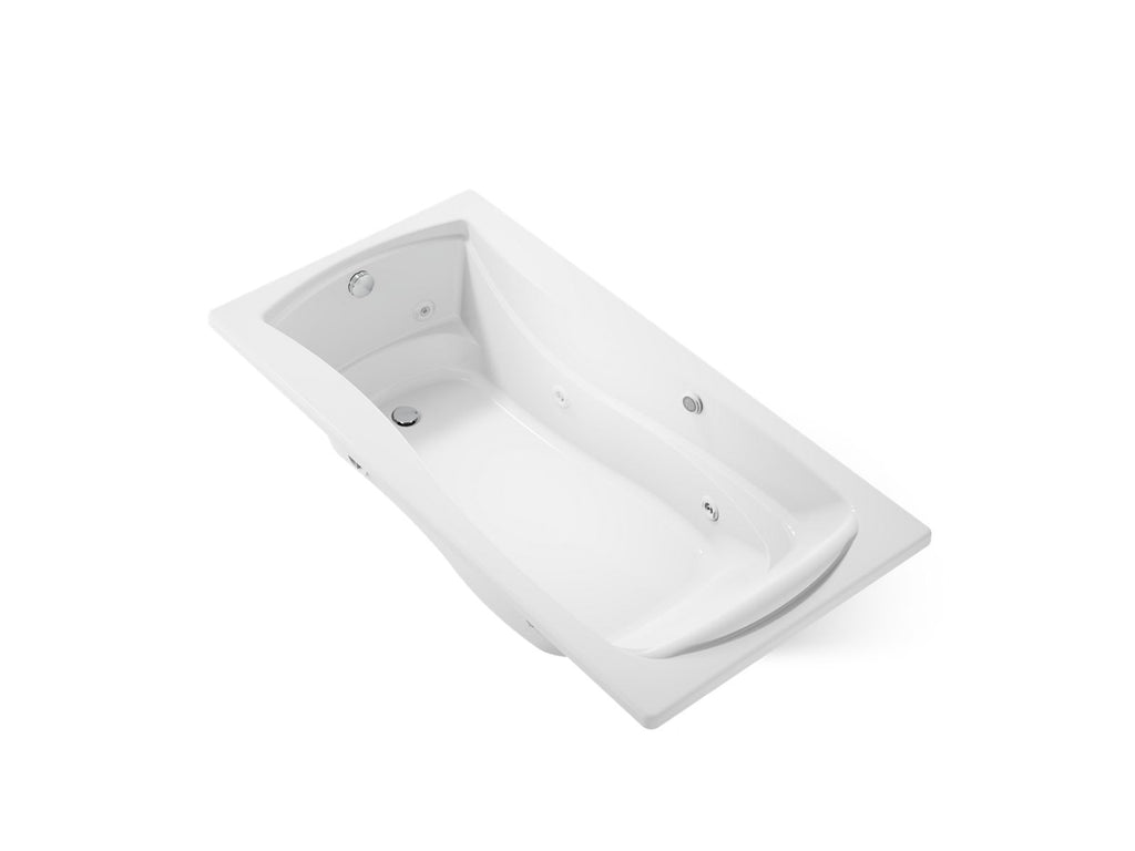 KOHLER K-1257-W1-0 Mariposa 72" X 36" Drop-In Whirlpool Bath With Bask Heated Surface - White