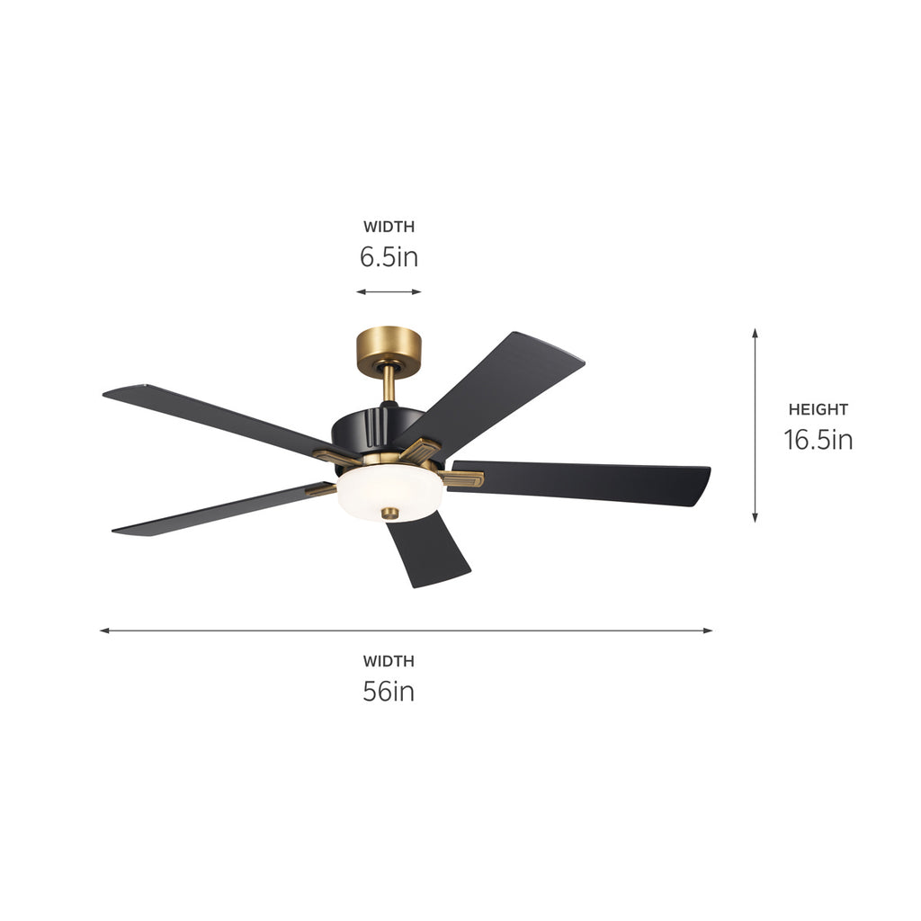 KICHLER 300395SBK Icon 56 Inch Icon Fan - Satin Black