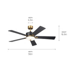 KICHLER 300395SBK Icon 56 Inch Icon Fan - Satin Black