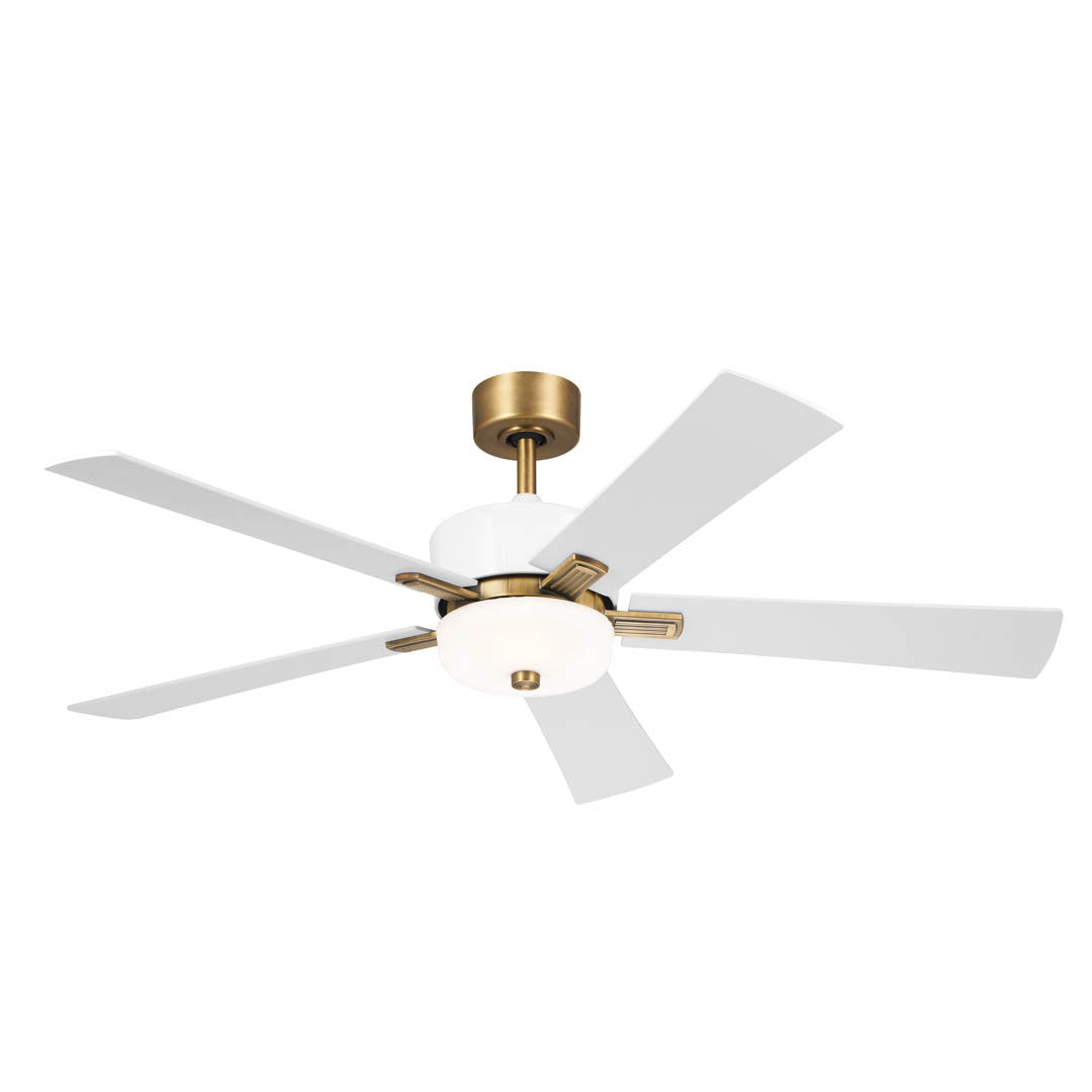 KICHLER 300395WH Icon 56 Inch Icon Fan - Brushed Natural Brass