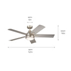 KICHLER 310075NI Tide 52 Inch Tide Fan - Brushed Nickel