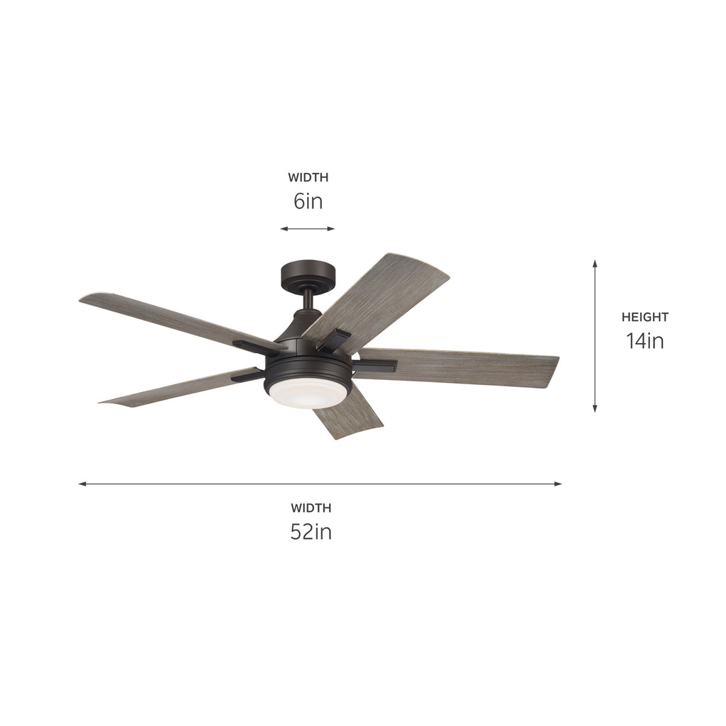 KICHLER 310075OZ Tide 52 Inch Tide Fan - Olde Bronze