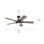 KICHLER 310075OZ Tide 52 Inch Tide Fan - Olde Bronze