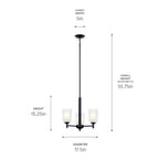 KICHLER 43670BK Shailene 3 Light Mini Chandelier Olde Bronze