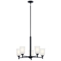 KICHLER 43671BK Shailene 18.25" 5 Light Chandelier With Satin Etched Glass In Brushed Nickel
