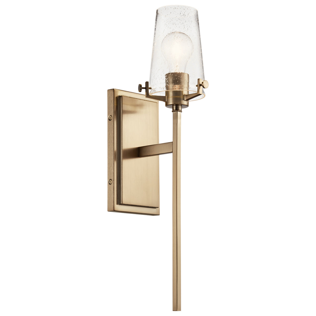 KICHLER 45295CPZ Alton 22" 1 Light Wall Sconce With Clear Seeded Glass In Champagne Bronze