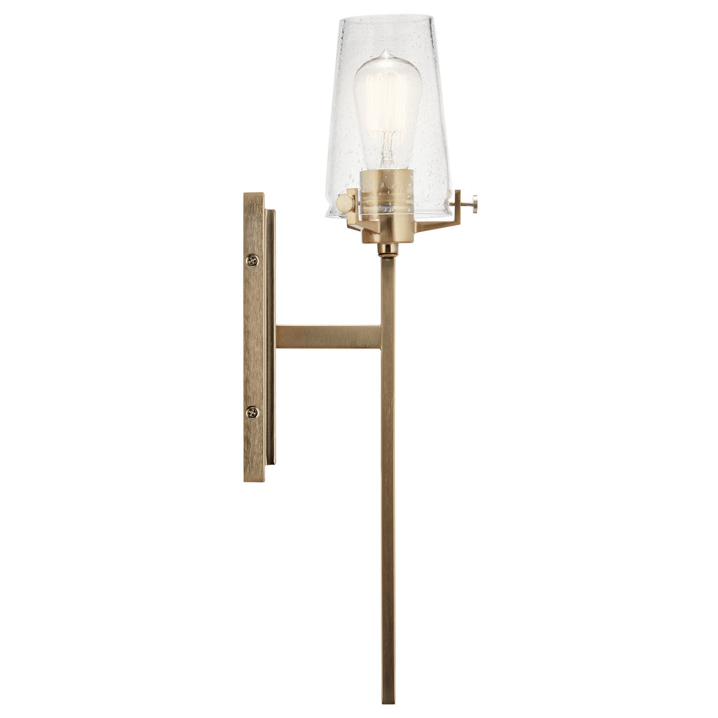 KICHLER 45295CPZ Alton 22" 1 Light Wall Sconce With Clear Seeded Glass In Champagne Bronze