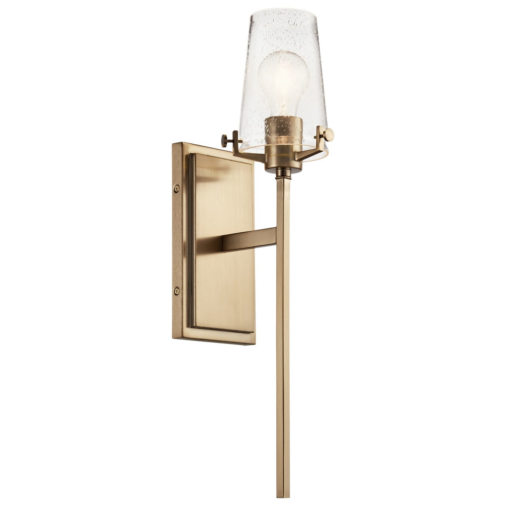 KICHLER 45295CPZ Alton 22" 1 Light Wall Sconce With Clear Seeded Glass In Champagne Bronze