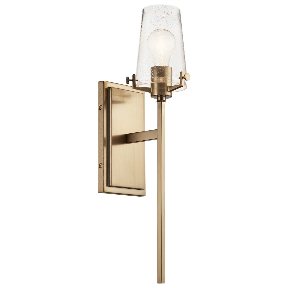 KICHLER 45295CPZ Alton 22" 1 Light Wall Sconce With Clear Seeded Glass In Champagne Bronze