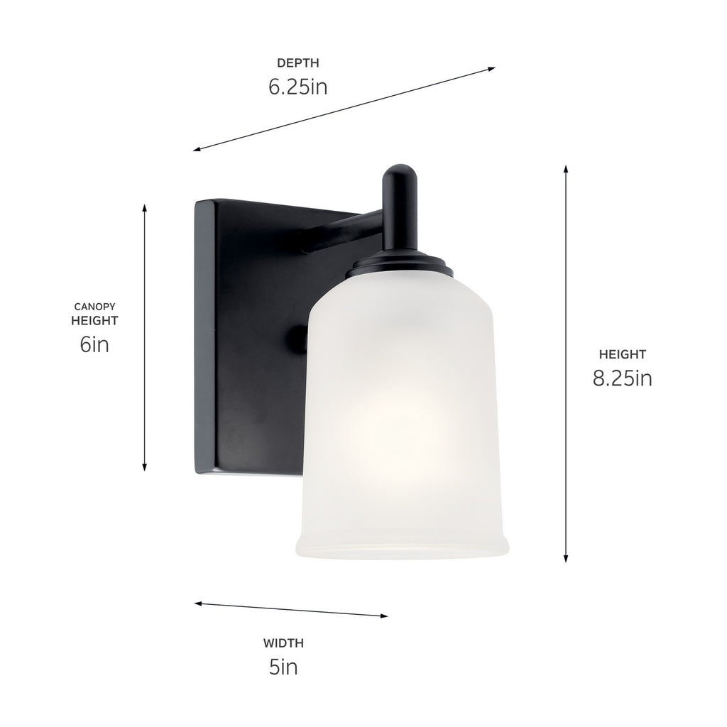 KICHLER 45572BK Shailene 1 Light Wall Sconce Brushed Nickel