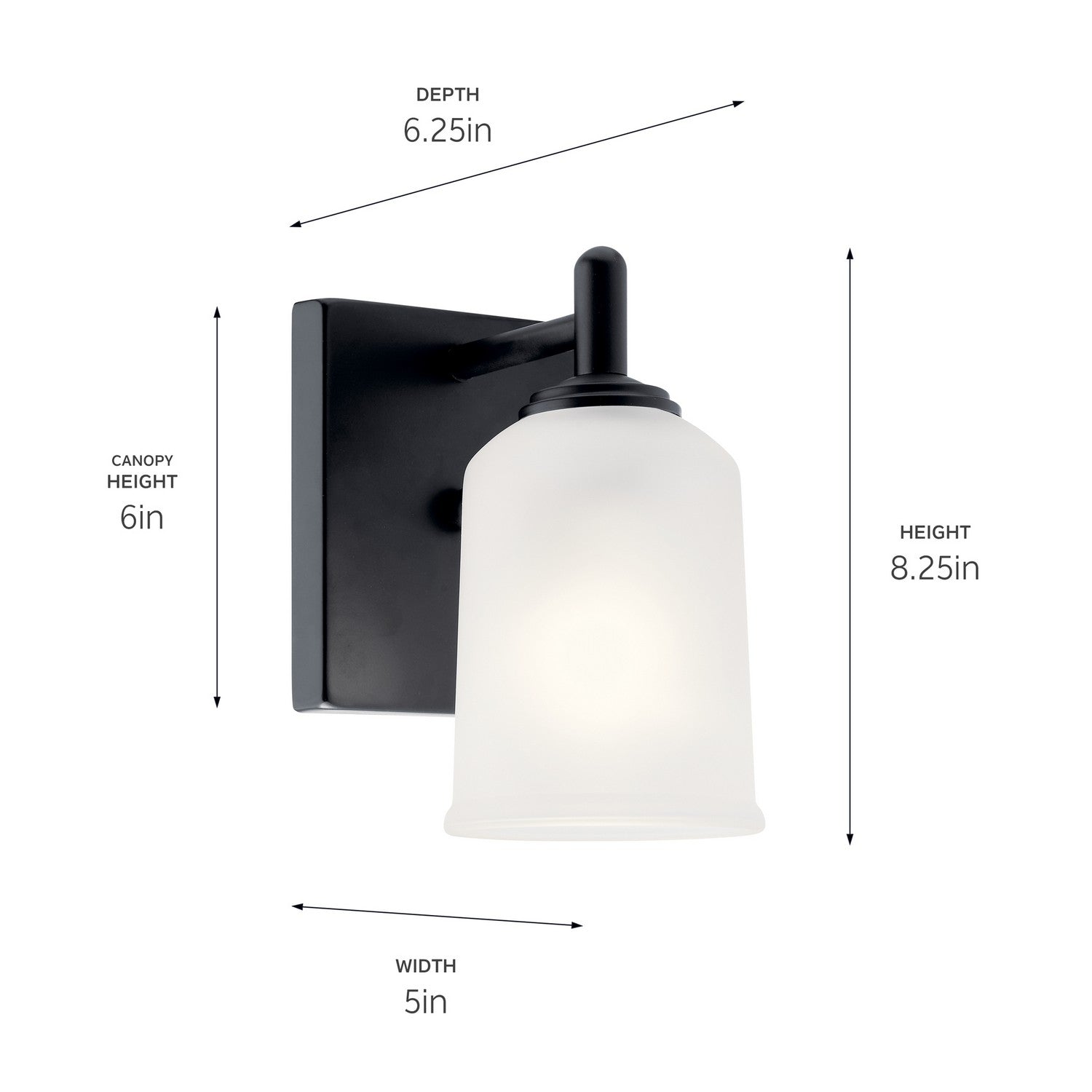 KICHLER 45572BK Shailene 1 Light Wall Sconce Brushed Nickel