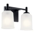 KICHLER 45573BK Shailene 12.5" 2 Light Vanity Light With Satin Etched Glass In Brushed Nickel