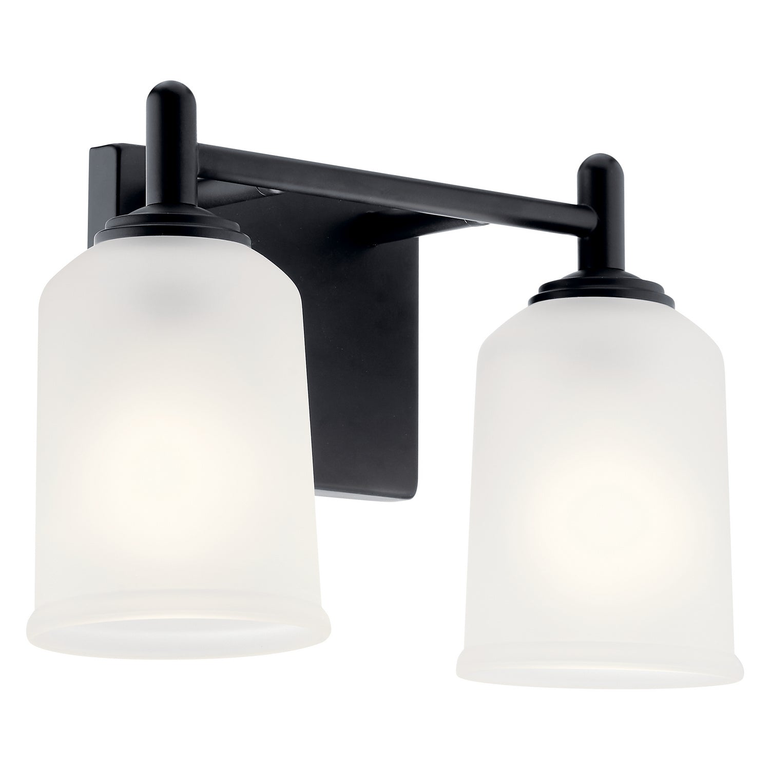 KICHLER 45573BK Shailene 12.5" 2 Light Vanity Light With Satin Etched Glass In Brushed Nickel