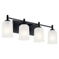 KICHLER 45575BK Shailene 29.5" 4 Light Vanity Light With Satin Etched Glass In Brushed Nickel