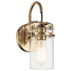 KICHLER 45576CPZ Brinley 11.5" 1 Light Wall Sconce With Clear Glass Champagne Bronze